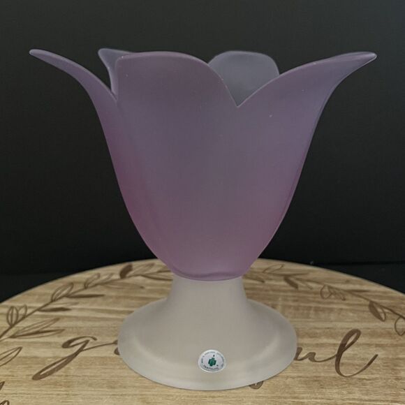 PartyLite Other - Partylite Purple Lilac Frosted Glass Tulip Large Candle Holder Vase